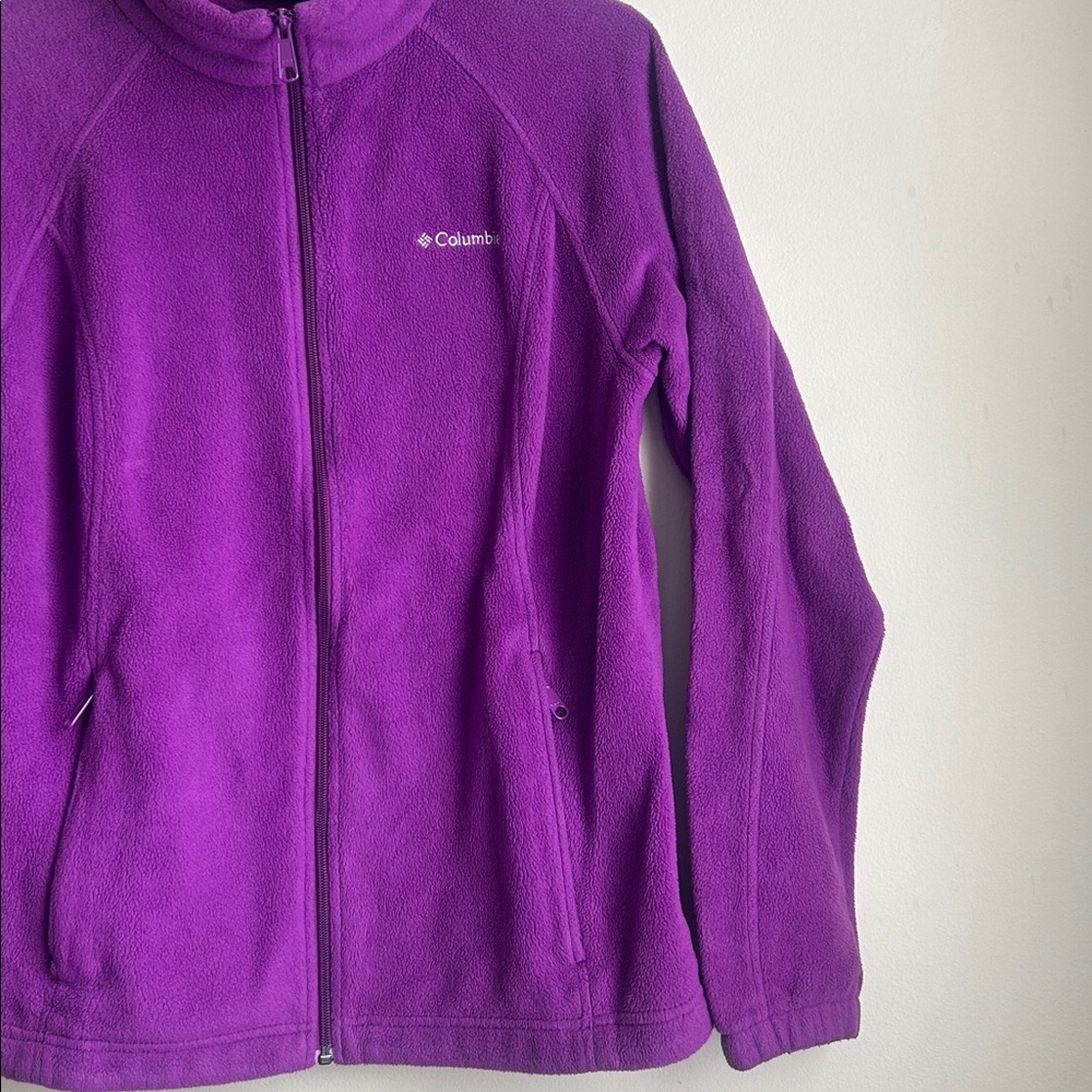 Purple Columbia fleece zip up jacket size large - Picture 3 of 7